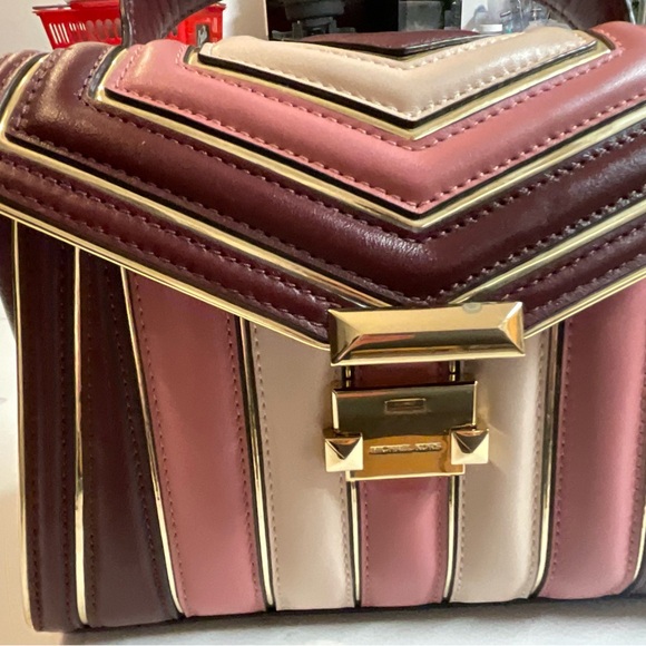 Michael Kors Burgundy and Cream Crossbody Bag - Picture 6 of 8